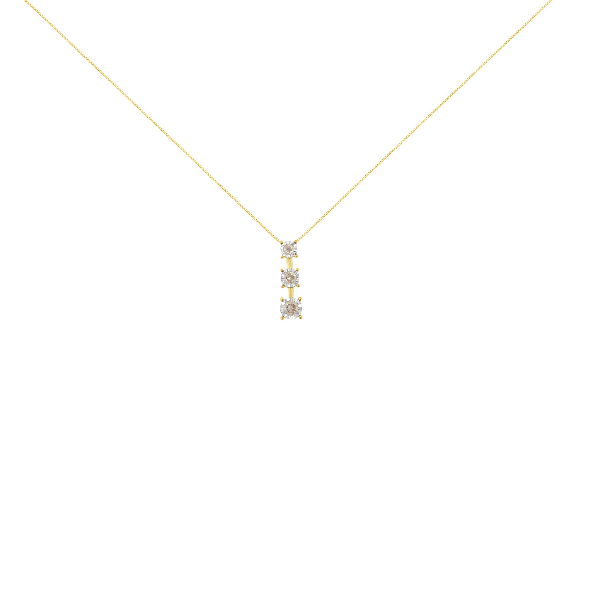 10K Yellow Gold 1/4 cttw Miracle-Set Brilliant Round Cut Diamond