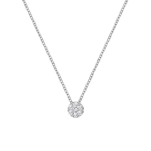 14K White Gold 1/4 Cttw Shared Prong Set Round-Ct Diamond 7 Stone