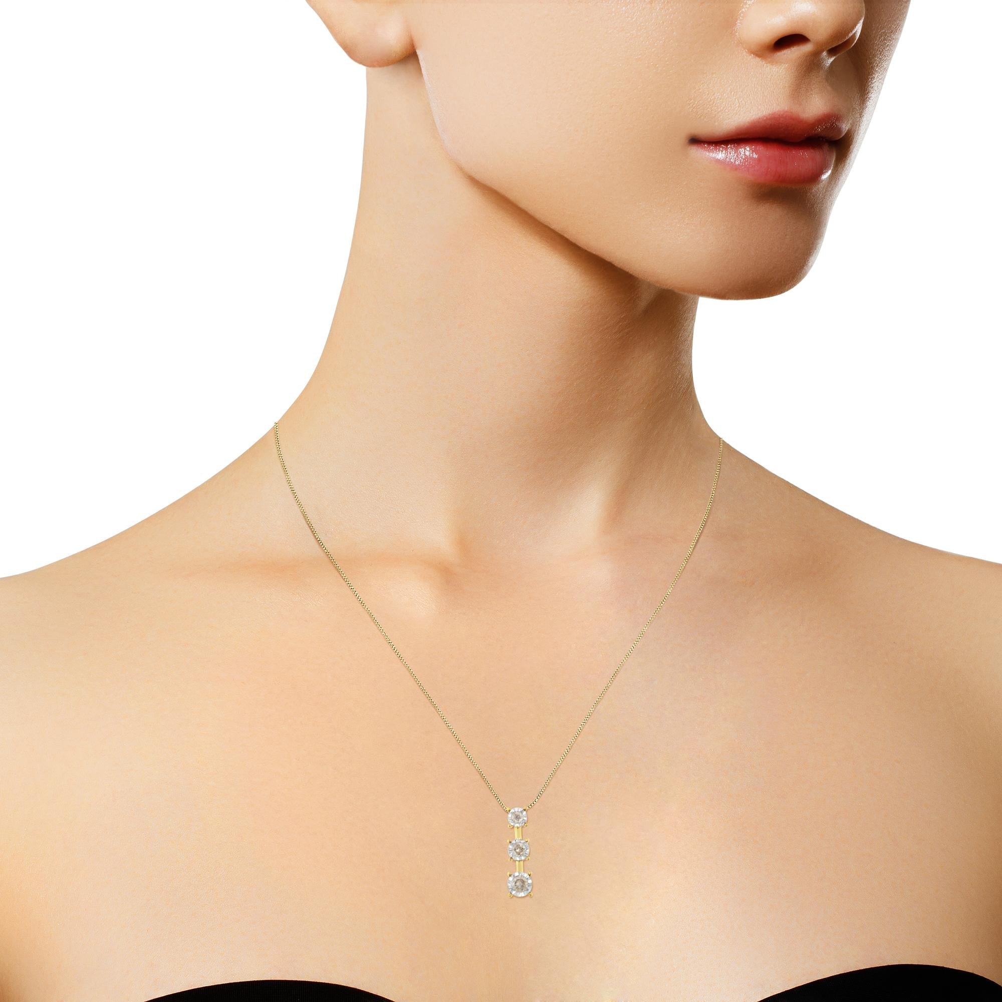 10K Yellow Gold 1/4 cttw Miracle-Set Brilliant Round Cut Diamond